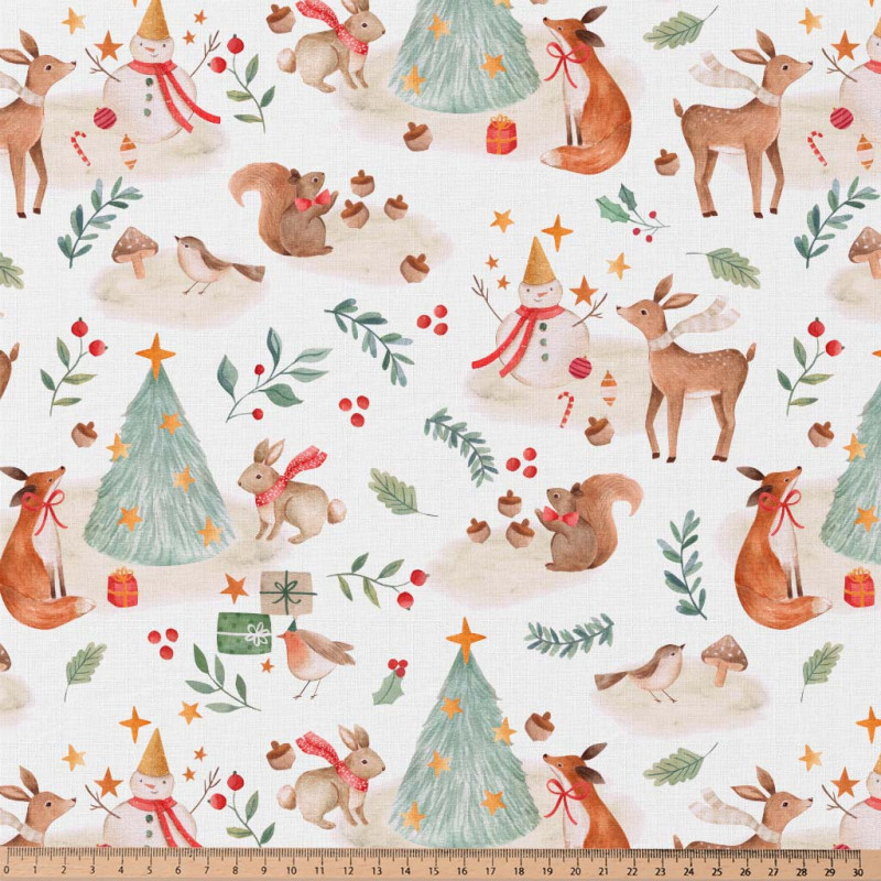 Printed Cotton KEMI White / Red